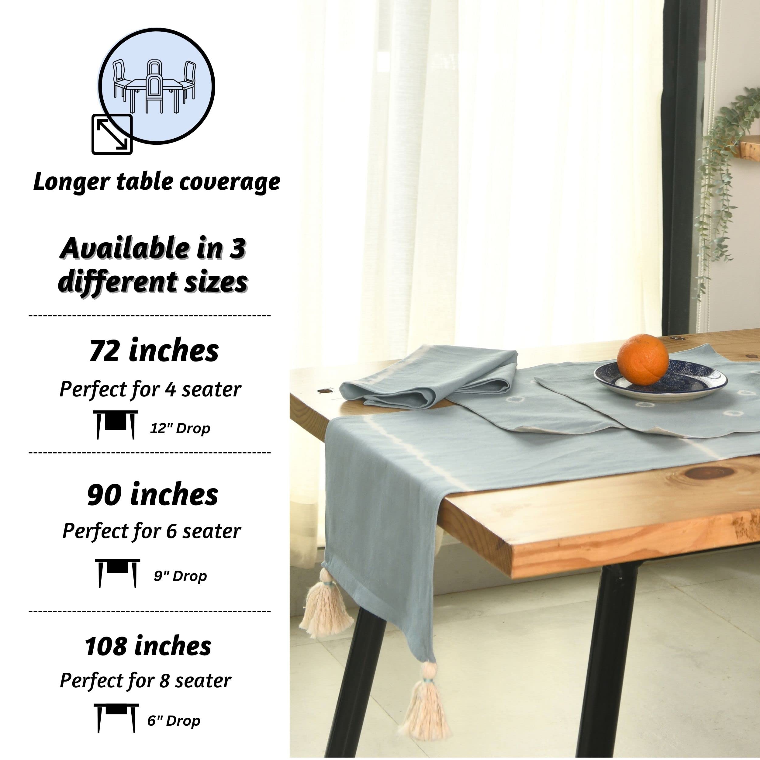 Folkulture Table Runner - Dusty Blue -8