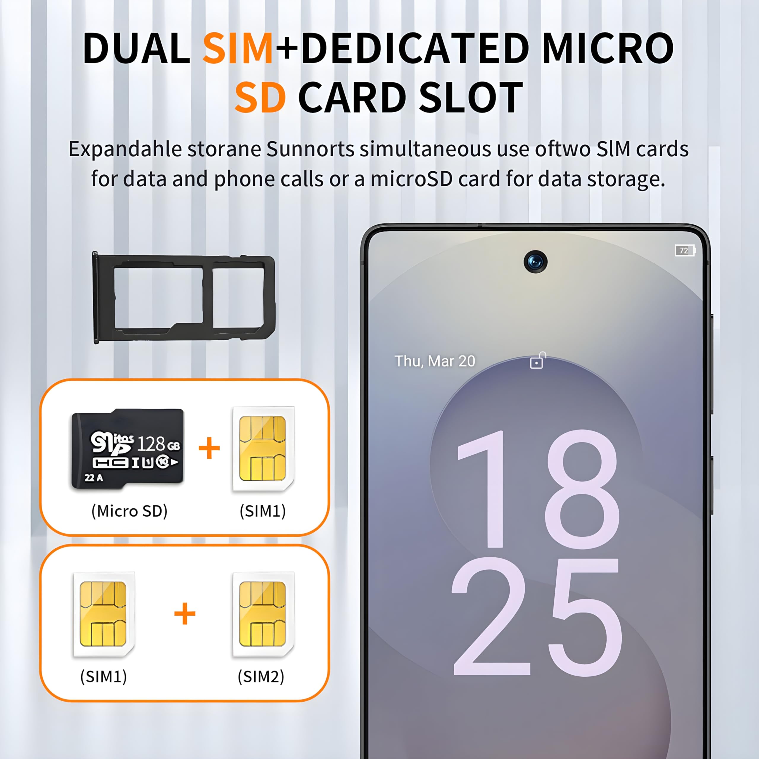 I25 Ultra 5G Unlocked Smartphone,6.8" HD Screen, 8GB+512GB,7000mAh Battery., 108MP+48MP Dual Camera, Android 14, Dual SIM/5G/Face ID/Fingerprint Lock/GPS (Grey)