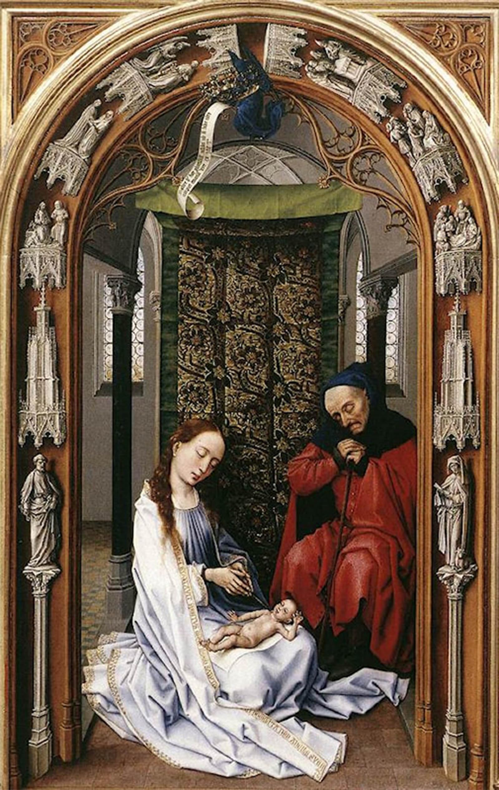 ARTXLXXBN Famous Painting Art Wall Decor Abstract Art Picture Miraflores Altarpiece Left by Rogier Van Der Weyden Animal Pictures for Home Decor 60x90cm