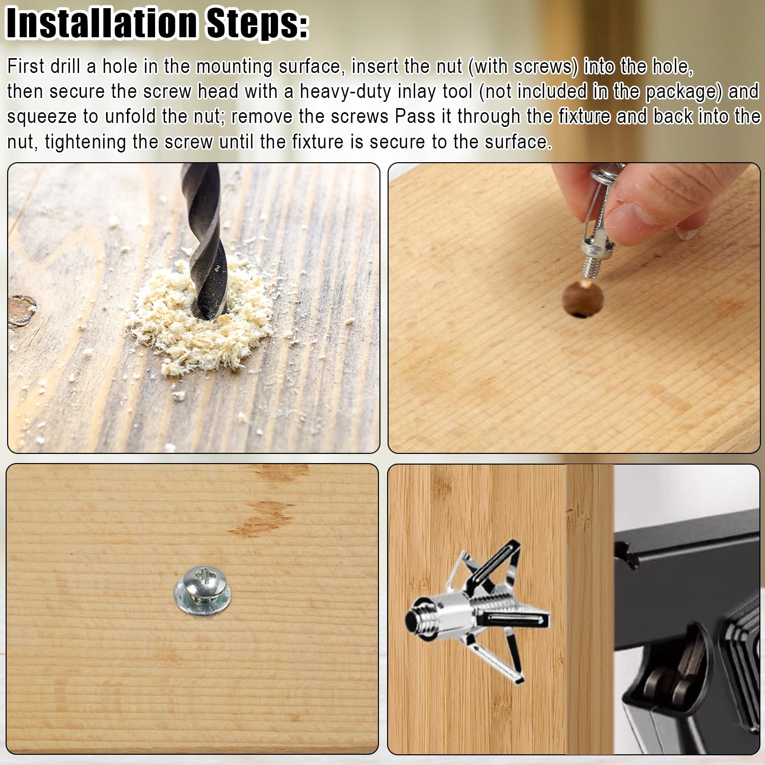 80 Dadi A Petalo Con Vite M4x25mm - Per Cartongesso E Pareti Cave - Foto 3