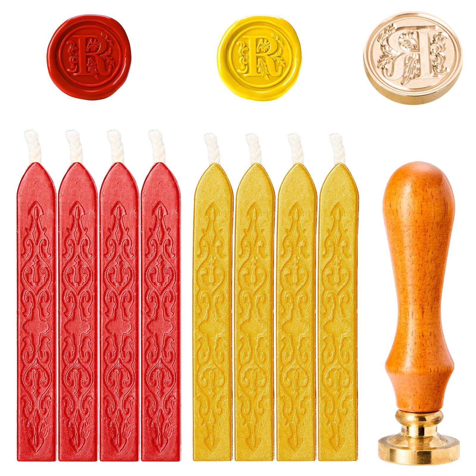 Juego de sellos de cera, sello de cera, sello personalizado, sello de cera personalizado, sello de cera para boda, sello de carta, juego de sellos de cera, sello de boda, cera de sellado, color dorado