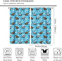Vista 158 de Cortinas opacas con estampado de patas de perro, estampado de patas de perro y huesos, tratamiento de ventana, cortinas con aislamiento térmico