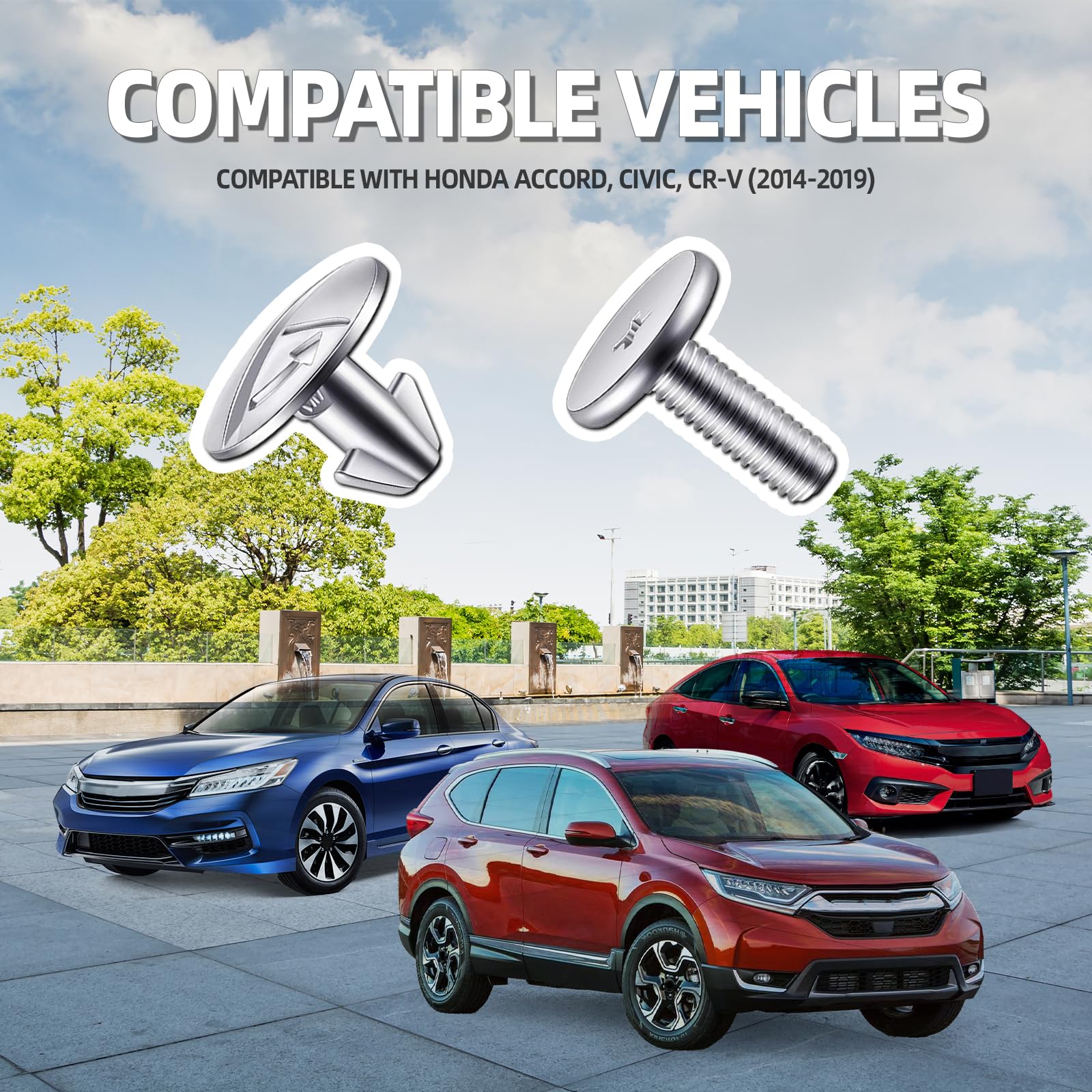 8PCS Engine Splash Shield Hardware Kit, Lower Cover Pin Screws, 90674-TY2-A01 90105-TBA-A00