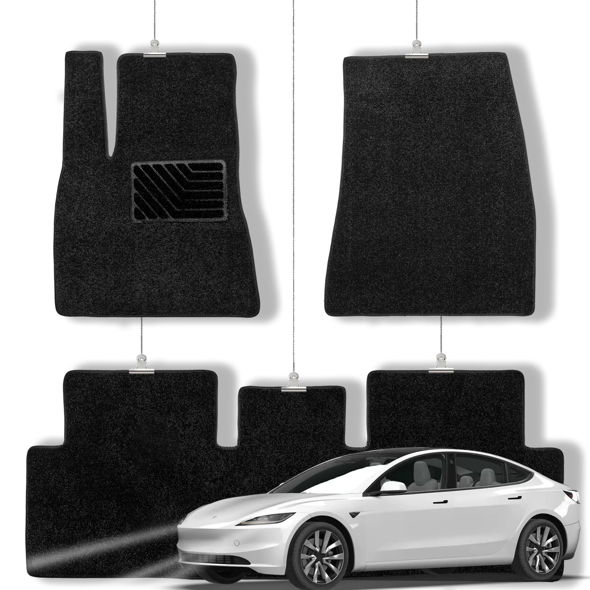 Alfombrillas Nexrida extra gruesas para Tesla Model 3 2024-2025, impermeables, antideslizantes, insonorizadas, para todo tipo de clima, accesorios de lujo para el interior del coche, 3 piezas