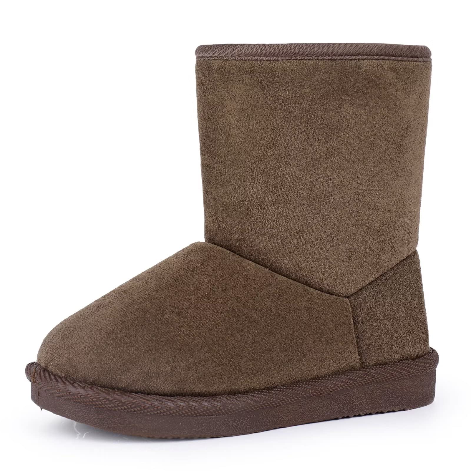 FANTURE Toddler Winter Snow Boots with Zipper,Suede Upper