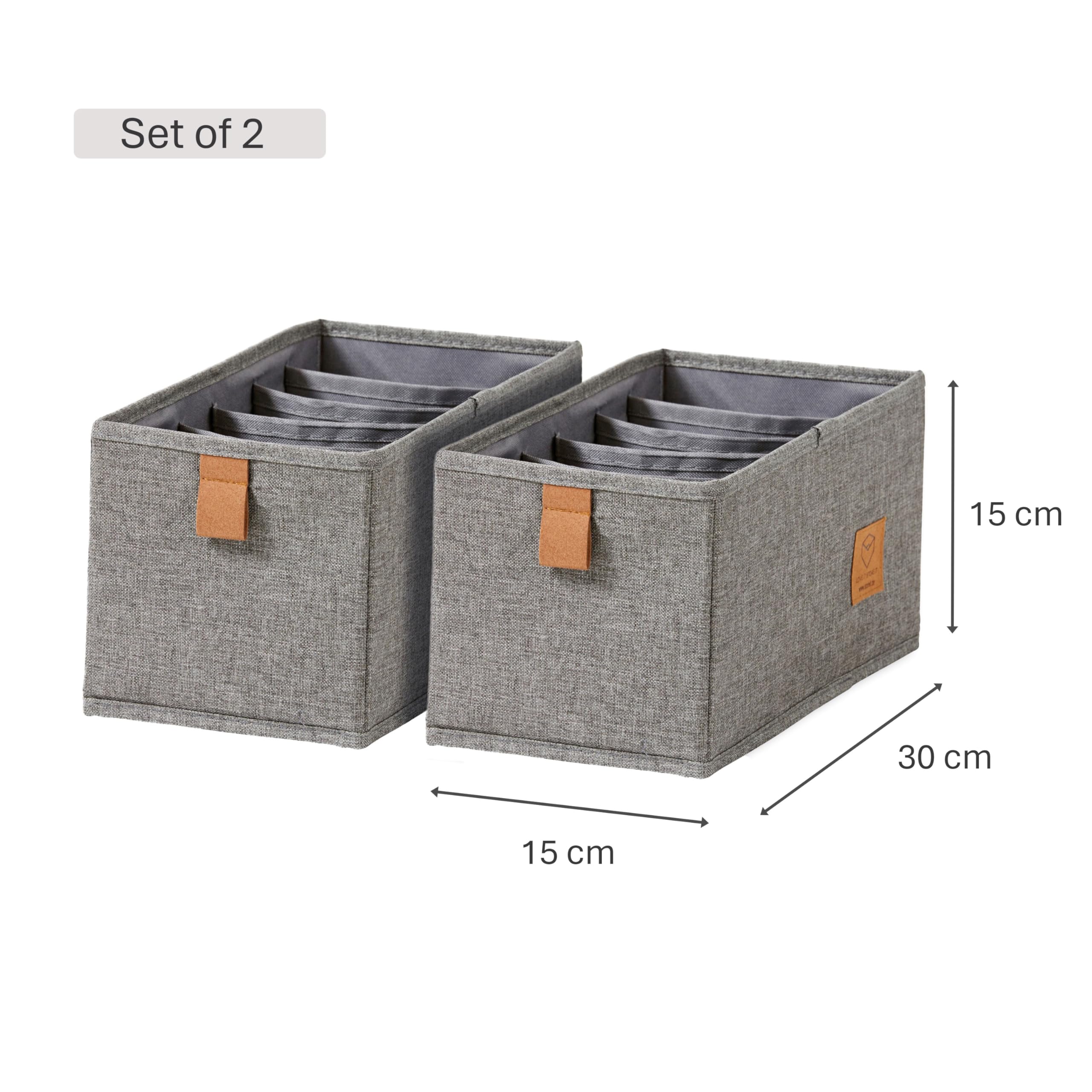 Love !T Store !T Premium Organizer do Szuflad, Szary, 2 sztuki
