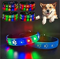 Vista 9 de Collar LED para perro, 15 modos de luz, USB-C recargable, silicona ajustable, varios colores (negro, S (7.87-11.8 pulgadas)
