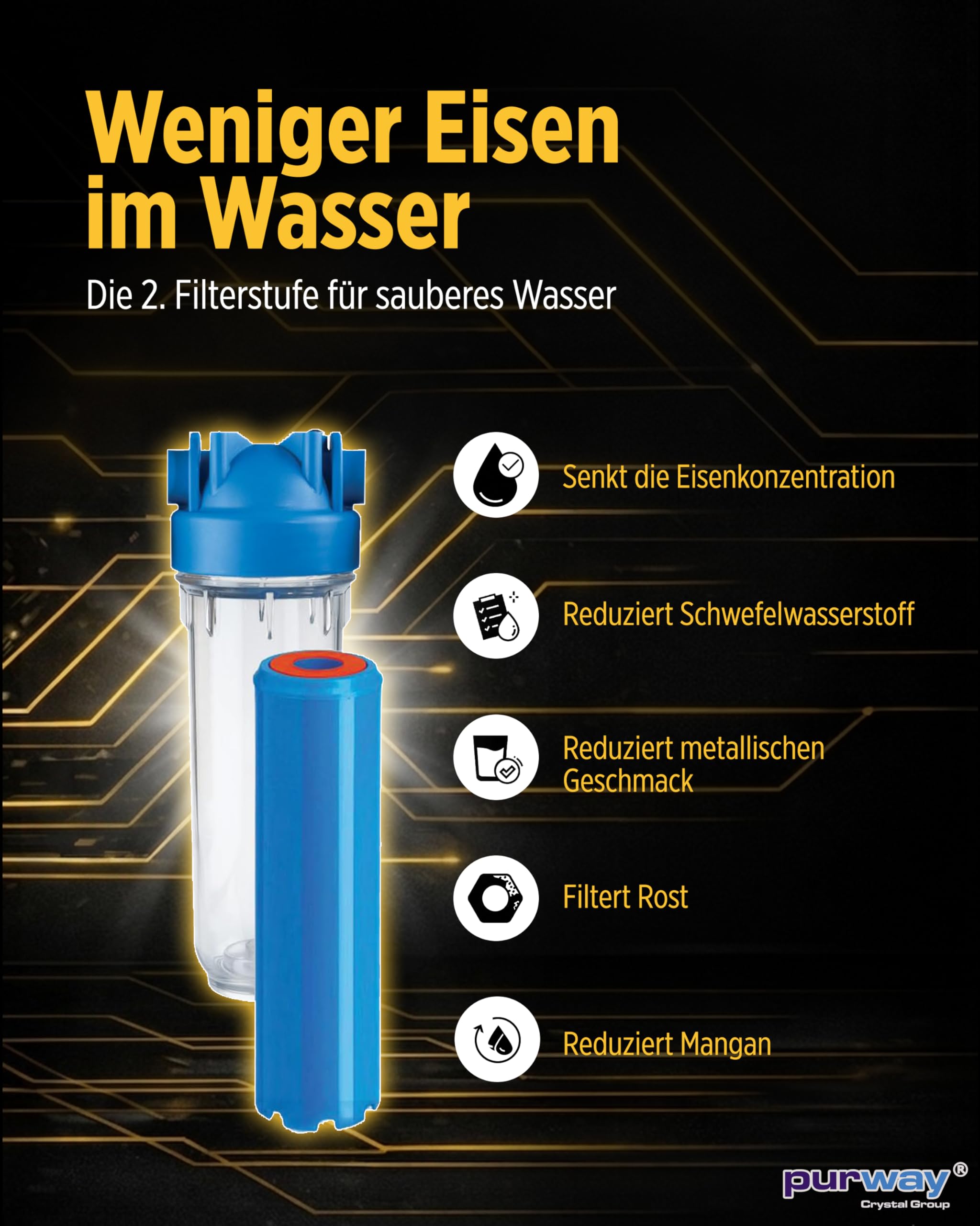 Purway HYDRA Ironmaster 1" Set Eisenfilter Brunnenwasserfilter Hauswasserfilter Chlor