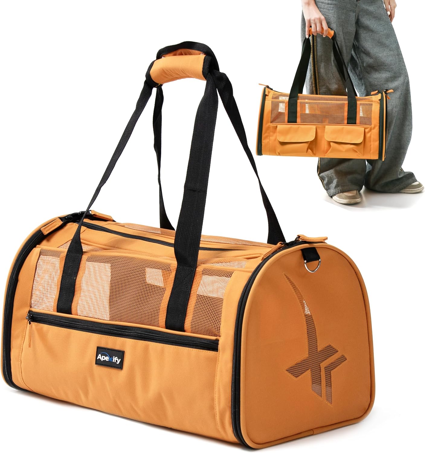 Dog,Cat Carrier for Pets,Soft Carrier for Cats and Small Dogs,Dog Travel Bag,Kitten and Puppy Carrier,pet Carrier Airline Approved,TSA Approved pet Carrier in Cabin (18.9x9.8x9.8) (Yellow)