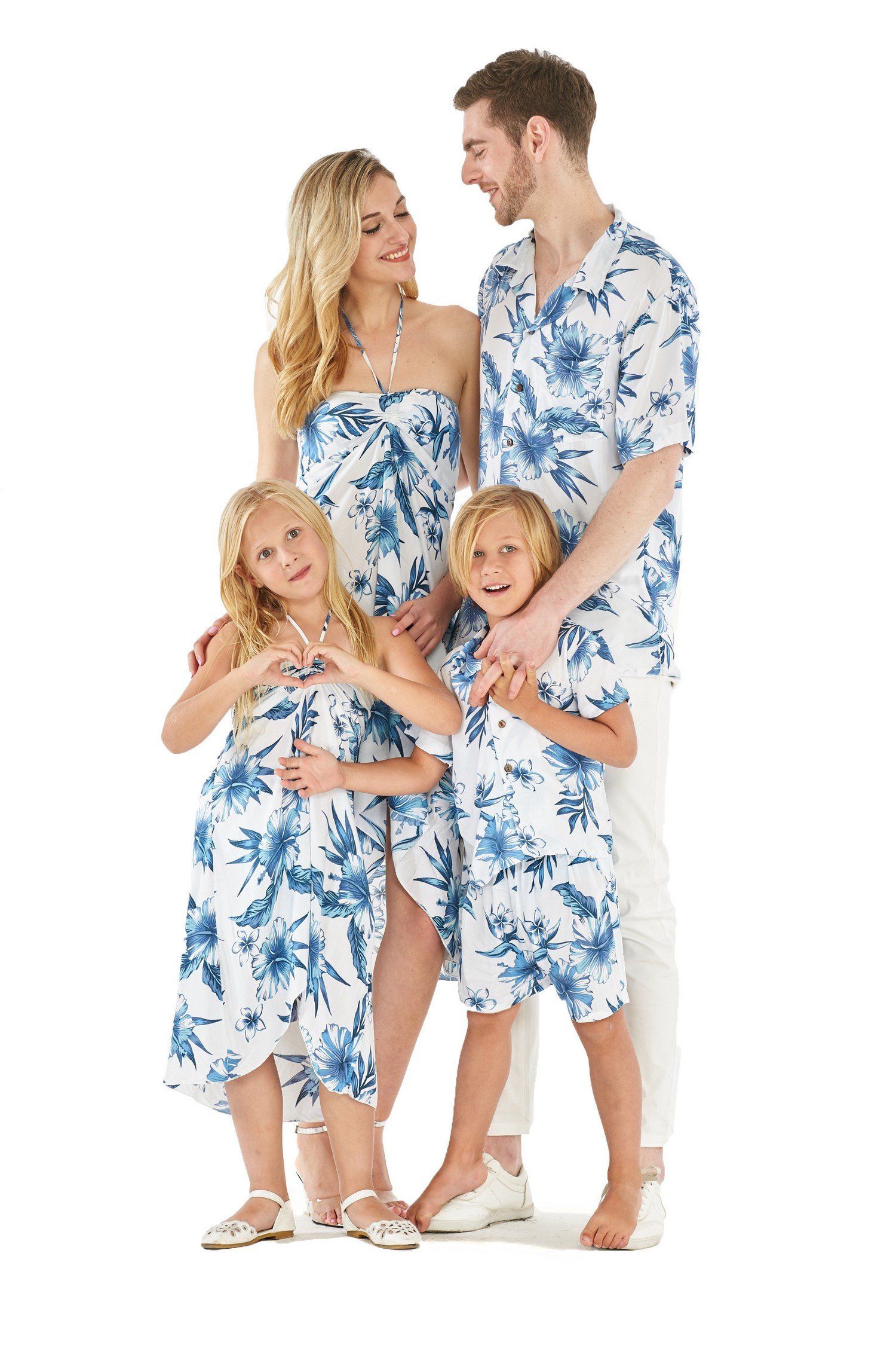 Matchable Family Hawaiian Luau Men Women Girl Boy Clothes in Day Dream Bloom