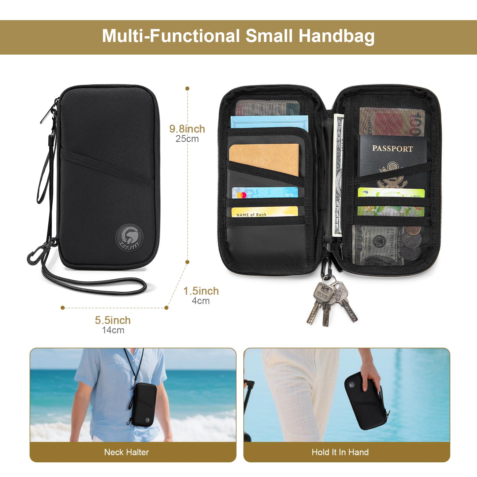 SPAHER Cartable Homme PC Sacoche Ordinateur Portable 14/15.6/17 Pouces Avec Portefeuilles passeport Sac Ordinateur Homme Sac Messenger a Bandouliere Tactique Imperméable Mallette Cartable