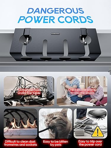 Miniatura 2 de NODOCA Bandeja de Gestión de Cables Debajo del Escritorio Sin Taladro, Gestión de Cables de 17'', Sujeción Sin Perforaciones, Bandeja de Cables de