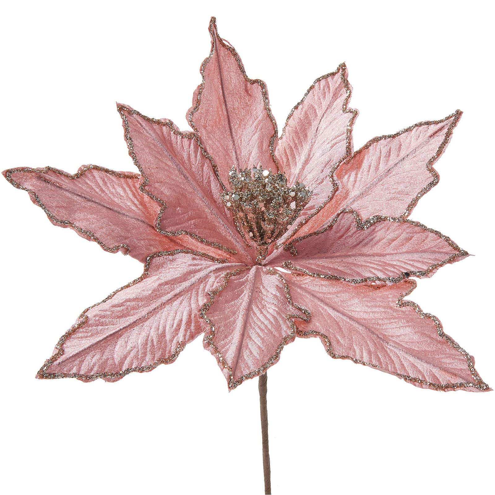 WeRChristmas Artificial Poinsettia Christmas Tree Flower Decoration, Pink, 30 cm