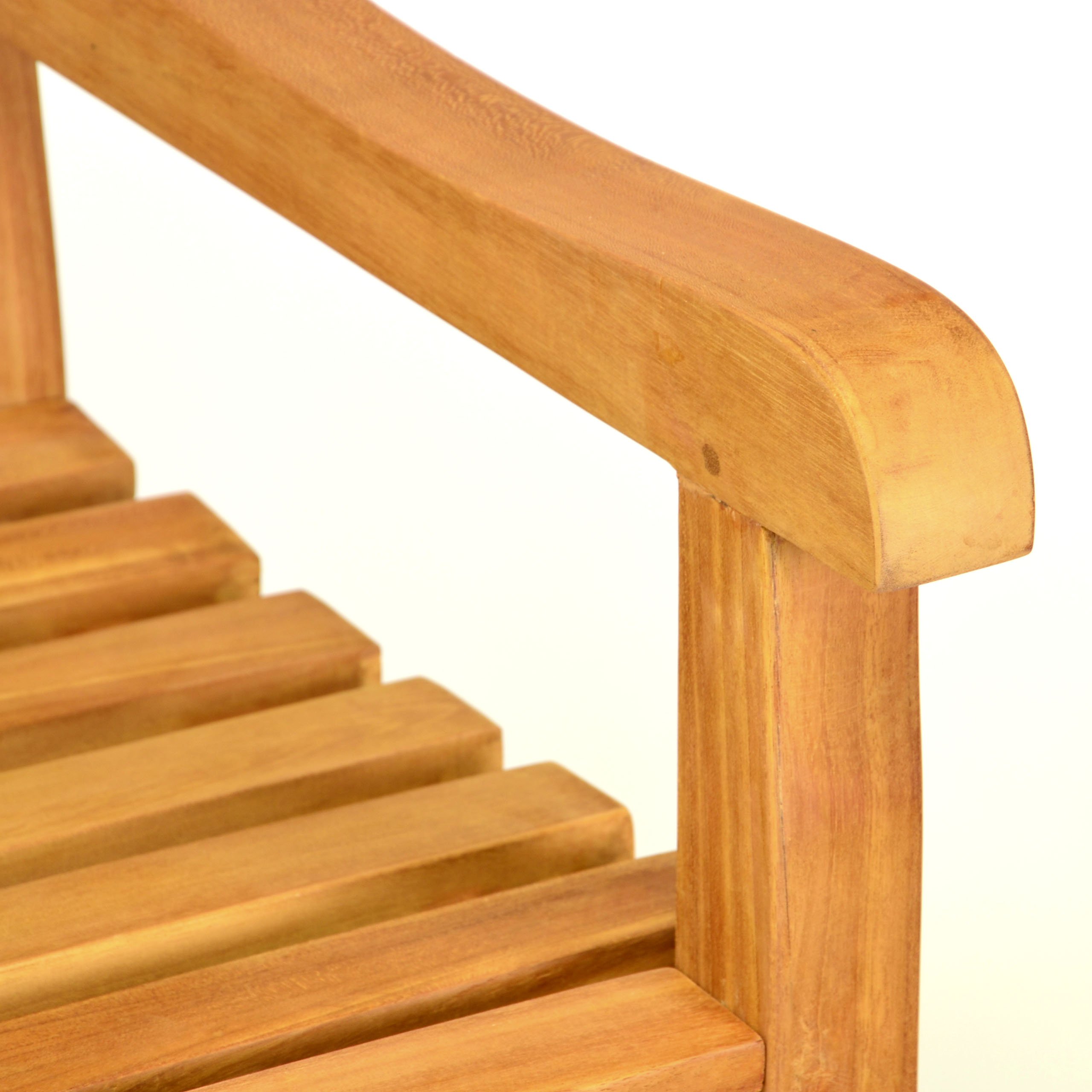 Divero 2-Sitzer Gartenbank Turin aus Teak-Holz, behandelt – Farbe: Braun