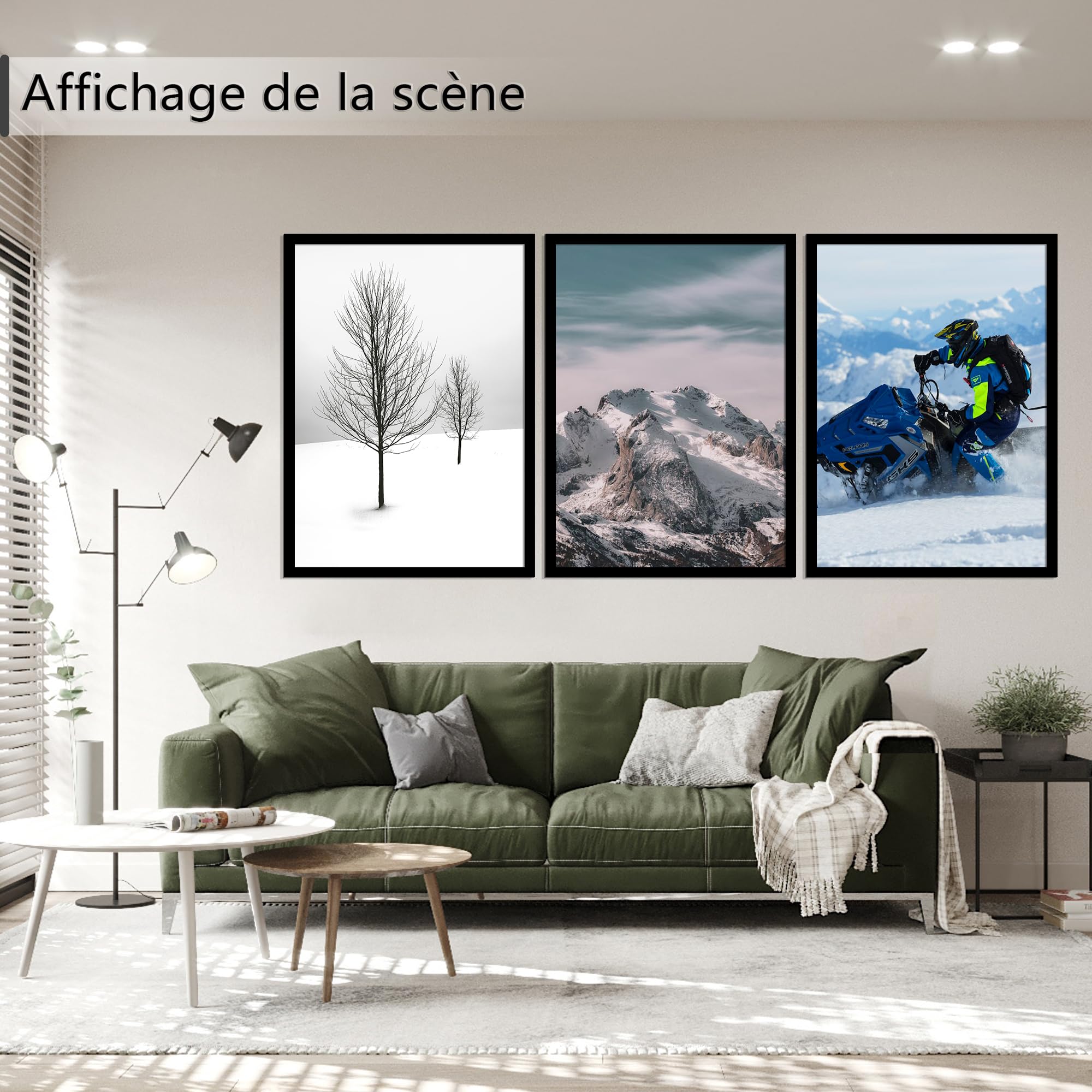 Cadre 50x70 cm, Lot de 3 Cadre Photo Noir, à Suspendre Horizontalement ou Verticalement au Mur, avec Plaque en Acrylique Transparent et Incassable