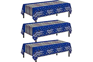 Childom Blue Plastic Graduation Tablecloths in 3-Pack