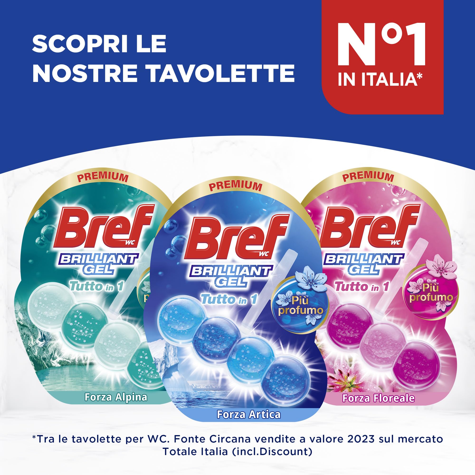 Bref Brilliant WC Forza Artica, 11 pezzi