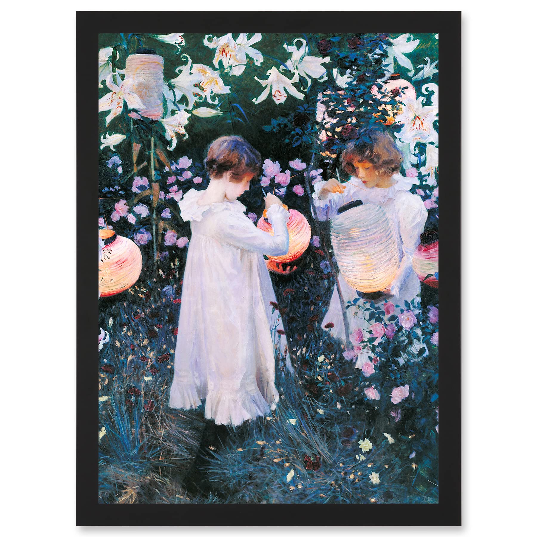 Artery8 John Singer Sargent Carnation Lily Rose Painting Artwork Framed A3 Wall Art Print