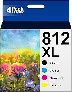 812XL Ink Cartridges Remanufactured Repalcement for Epson 812XL T812XL Work with Epson Workforce Pro WF-7840 WF-7820 WF-7310 EC-C7000 Printer 4pack(Black, Cyan, Yellow, Magenta, 4 Paks with chip)