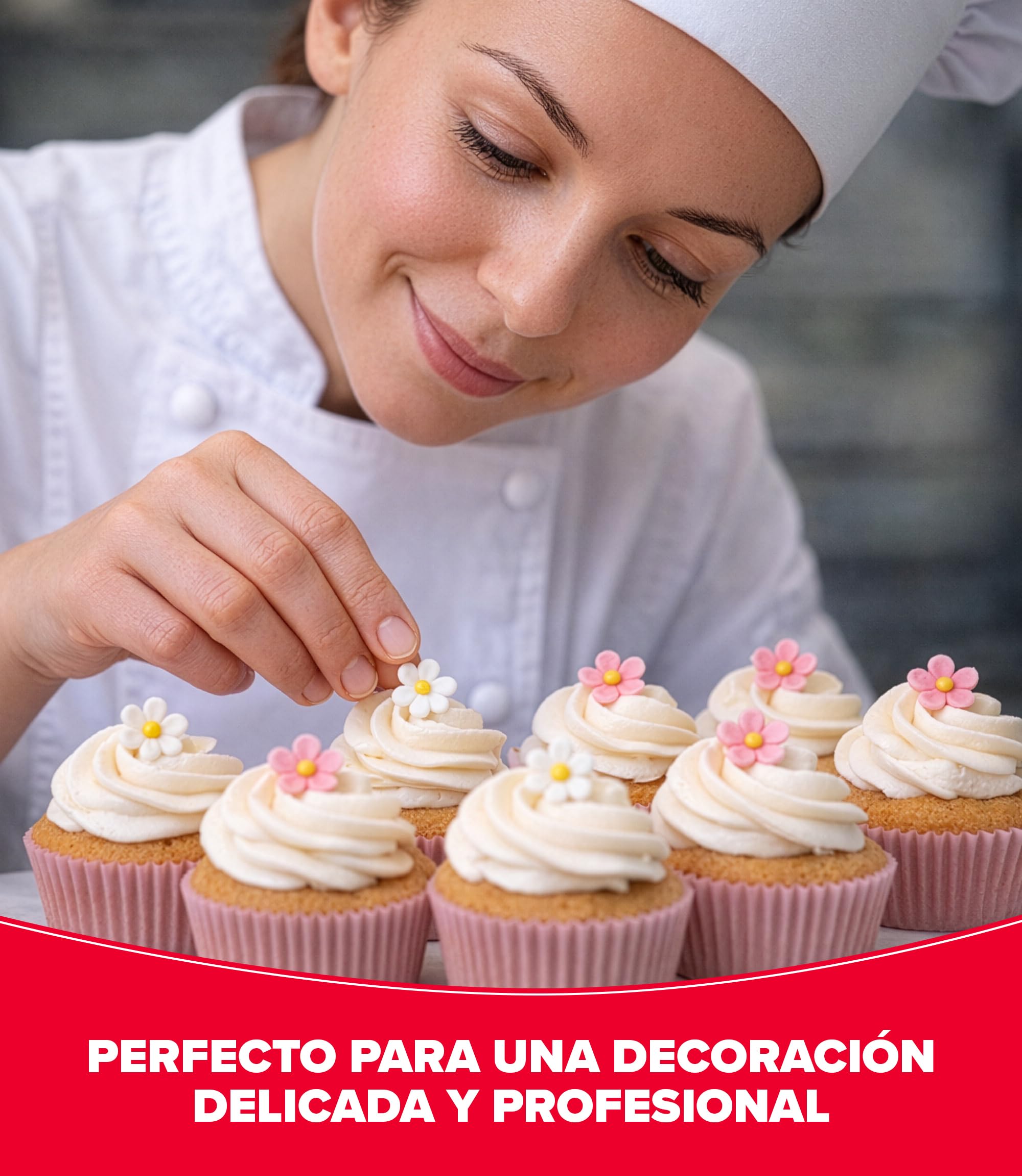 Dekora Caja Flores Azucar 7 Margaritas Blancas 7 Rosas Figuras Comestibles Tartas Decoracion Tarta Cumpleaños