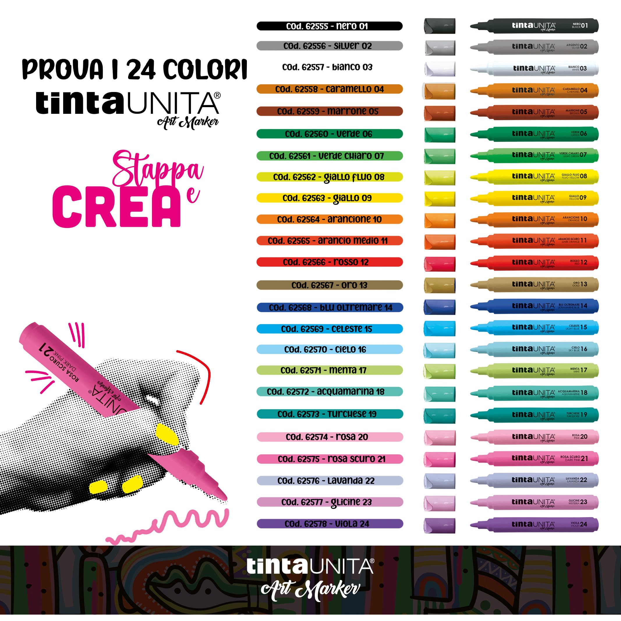 Tinta Unita ASTUCCIO MAKI BOX ART MARKER ACRILICO PZ.24 COL. ASSORTITI