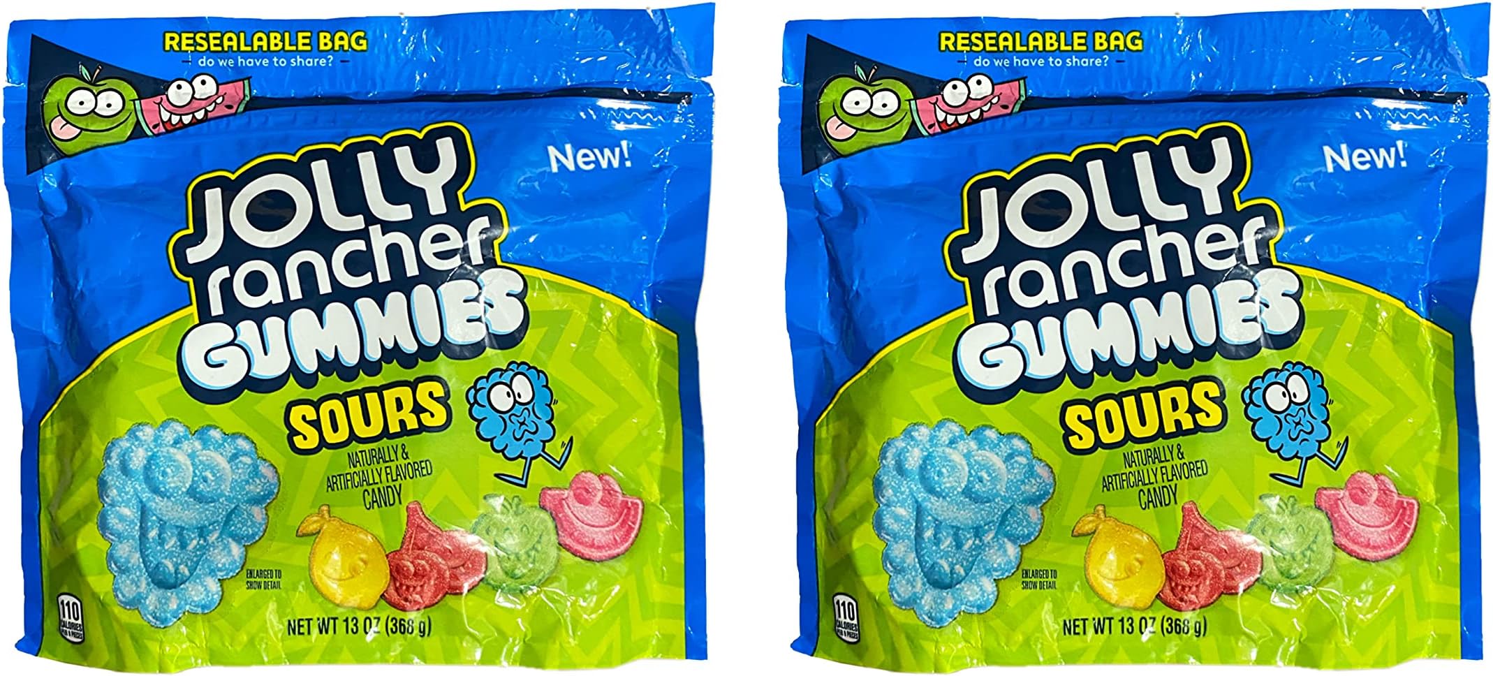 The Hershey CompanyJolly Rancher Gummies Sours & Chewy Gummy Candy - Green Apple, Blue Raspberry, Cherry, Lemon, Watermelon 13oz (Pack of 2)