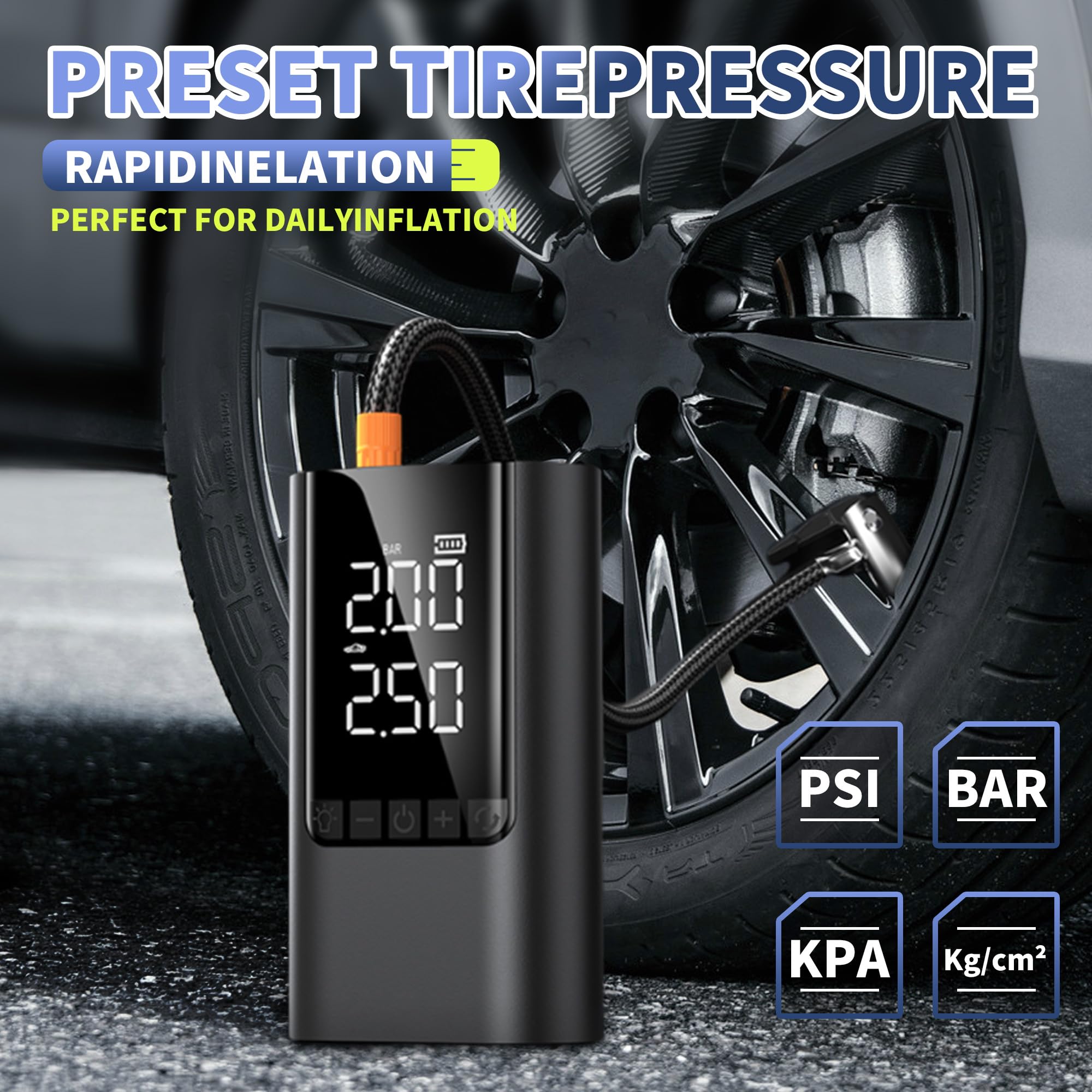COCCKO Arrancador de Batería de Coche 6000A,con 150PSI Compresor de Aire,10000mAh Arrancador Coche Portatil con Inflador(Toda Gasolina o 8L Diésel),12V Jump Starter,con Linterna LED y SOS
