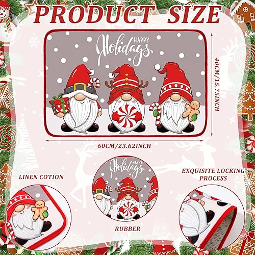 Miniatura 3 de 4 tapetes de gnomo de Navidad, tapetes de Navidad para decoración del hogar, cocina, camión, bola de Navidad, diseño para interiores y exteriores,