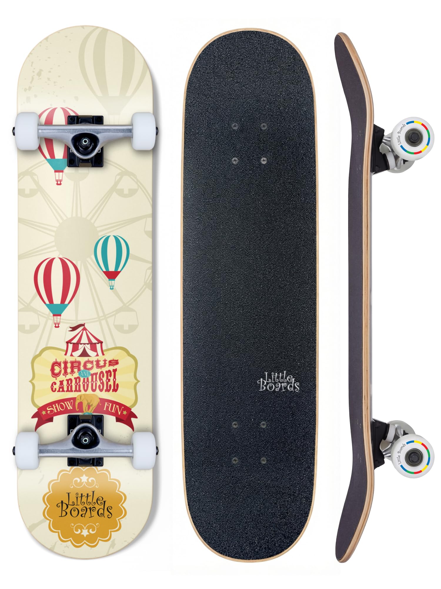Skateboard per bambini – tavola completa di alta qualità per principianti dai 3 o 4 anni in su, in 7 strati di acero, con nastro antiscivolo, assi e ruote in uretano, cuscinetti a sfera