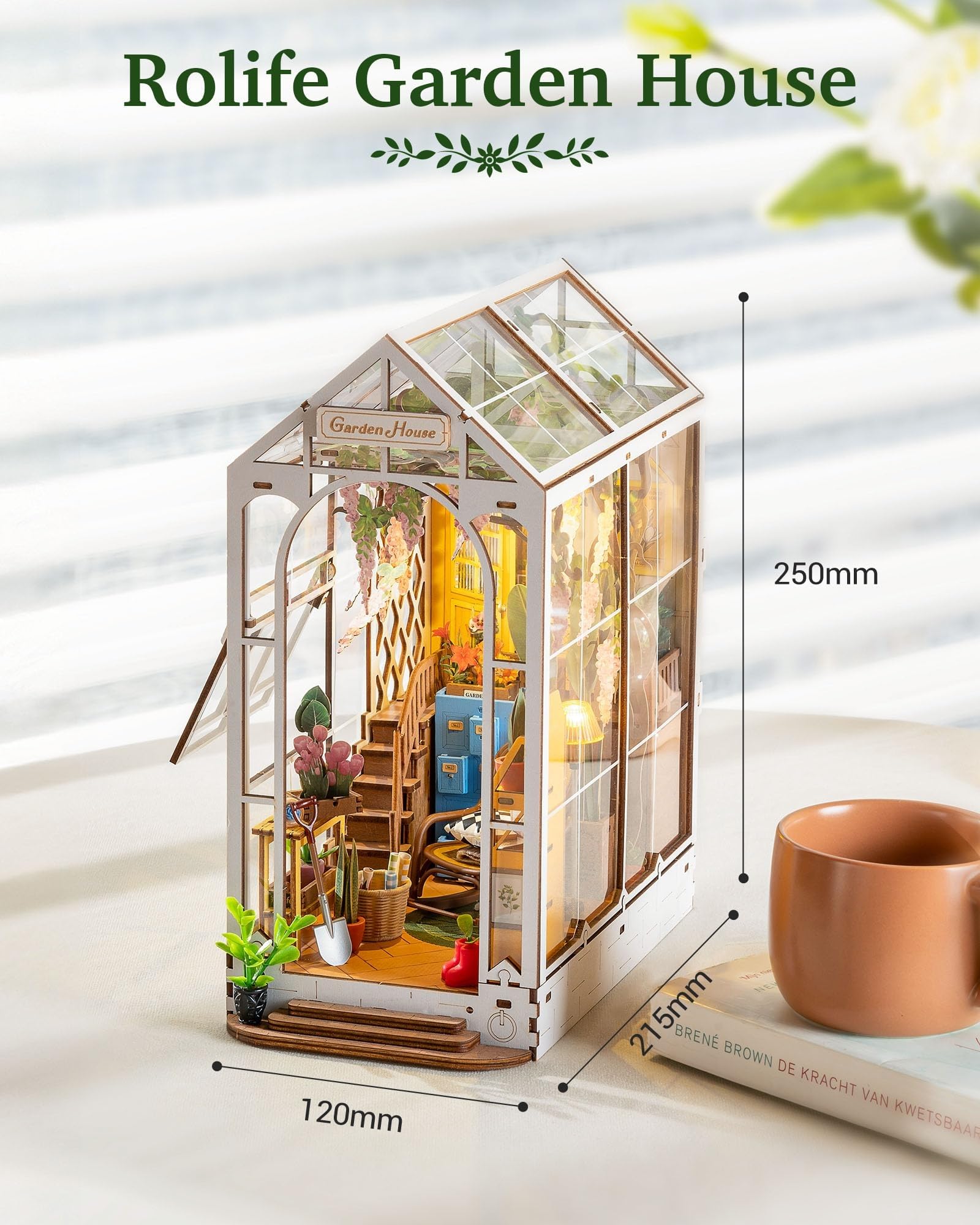 Rolife Kit Book Nook Casa Verde-3D Puzzle Maquetas Para Adultos Para Construir-Idea De Regalo Para Profesores,Amantes De Los Libros