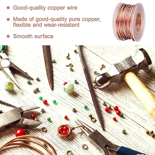 Miniatura 4 de Antena de jardinería electrocultural, 18m/59ft 99.9% alambre de cobre puro blando electrónico desnudo bobina de varilla de estaca de cobre calibre