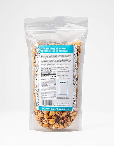 Miniatura 4 de Oregon Farm To Table - Avellanas de cultivadores de primera calidad tostado en seco ligeramente salado certificado Kosher - 1 libra