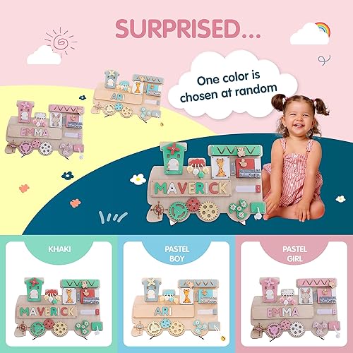 Miniatura 8 de Customized Name Puzzle for Toddlers (Fixed I J Letters) Personalized Toddlers Busy Board, Baby Personalized Board for 1-5 Years Old, Montessori Toys