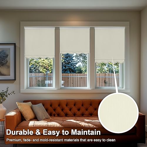 Miniatura 5 de CHICOLOGY Persianas enrollables opacas personalizables, sin cordón, para el hogar, tratamientos de ventana, persianas de puerta, persianas opacas,