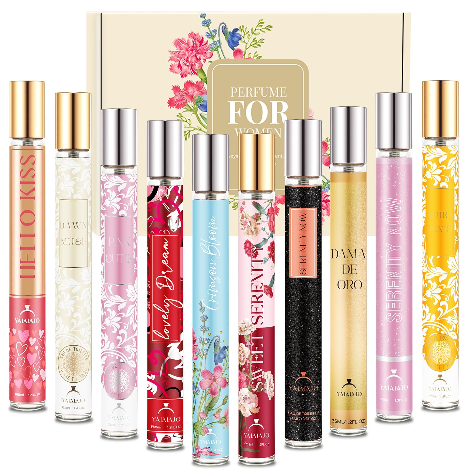 10 Stück Premium Parfüm Geschenk für Frauen Set de Eau de Toilette für Damen,Mini Damendüfte mit blumigen,fruchtigen und holzigen Noten,Reise Parfüm Geschenk zum Mädchen Mütter,Valentinstag | 350ml