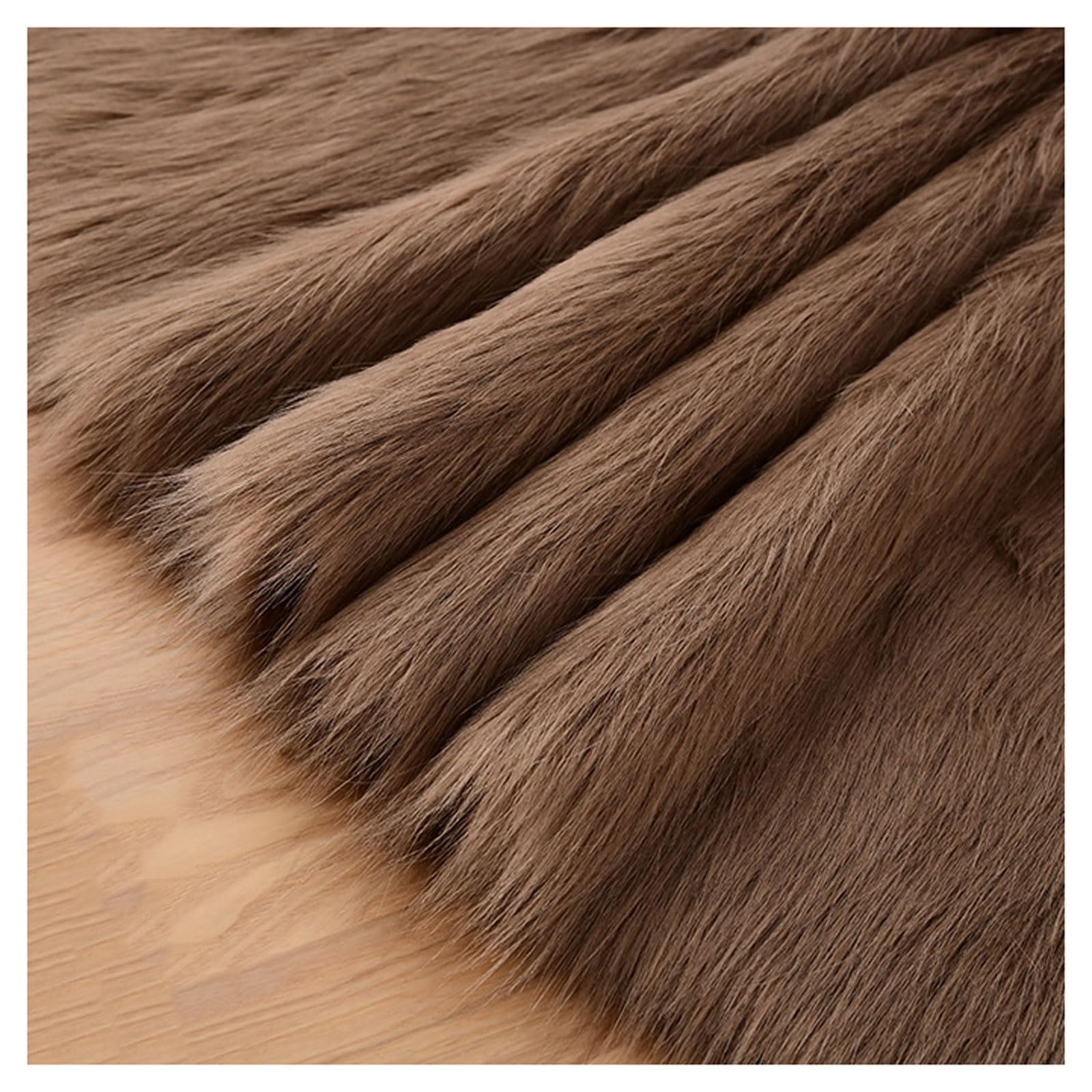 Aitaf Dark Khaki Long Pile Faux Fur Fabric, Fluffy Decorative Fake Fur Material, 5Cm Soft Plush Faux Imitation Fur Material For Fancy Dressed, Costume, Cosplay, Gnome Beards, Art Crafts, Fursuit, 50X50cm(Color:dark Kh