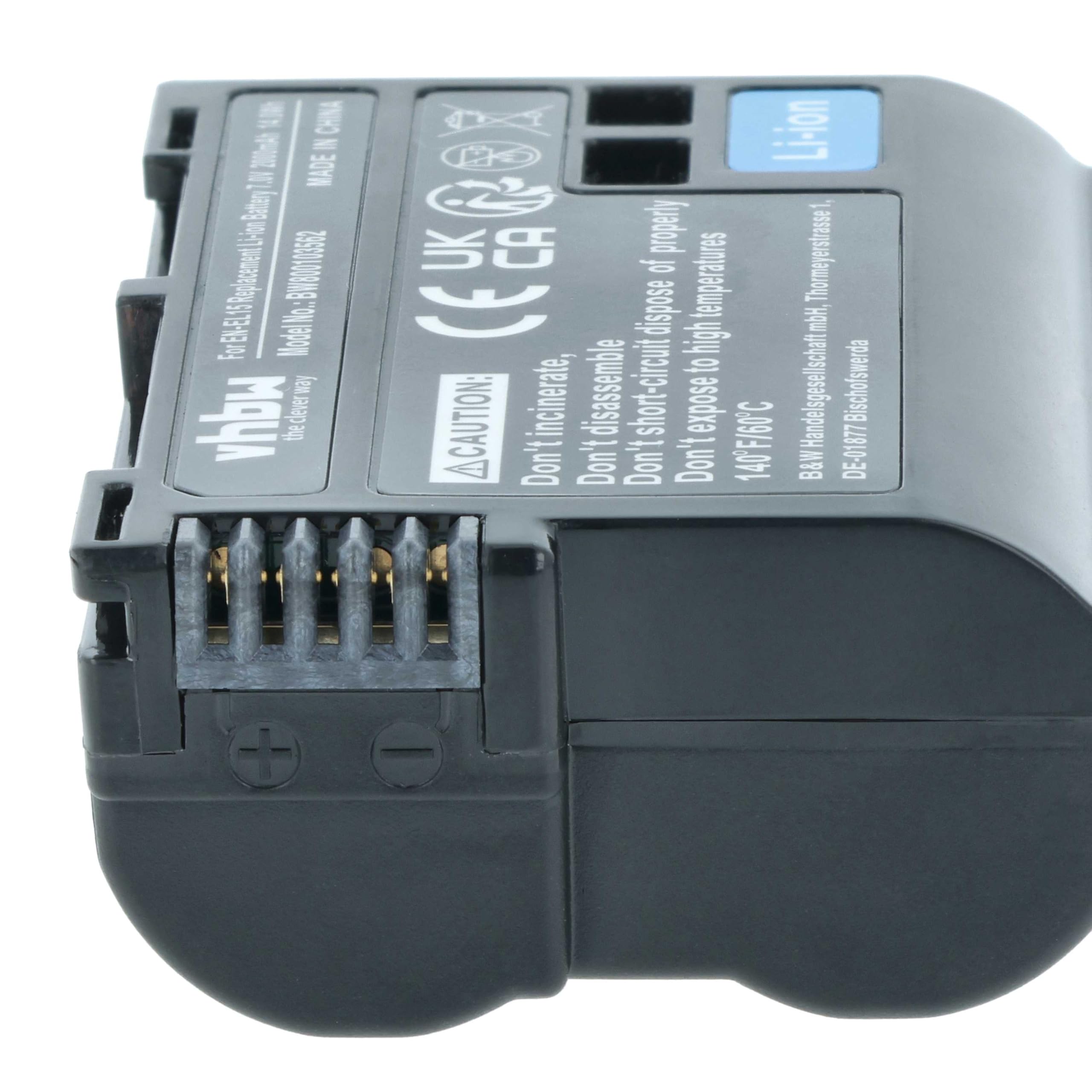 vhbw 3 x akumulator zamienny do Nikon EN-EL15, EN-EL15b, EN-EL15A, EN-EL15c do kamery (2000 mAh, 7 V, Li-Ion), Infochip