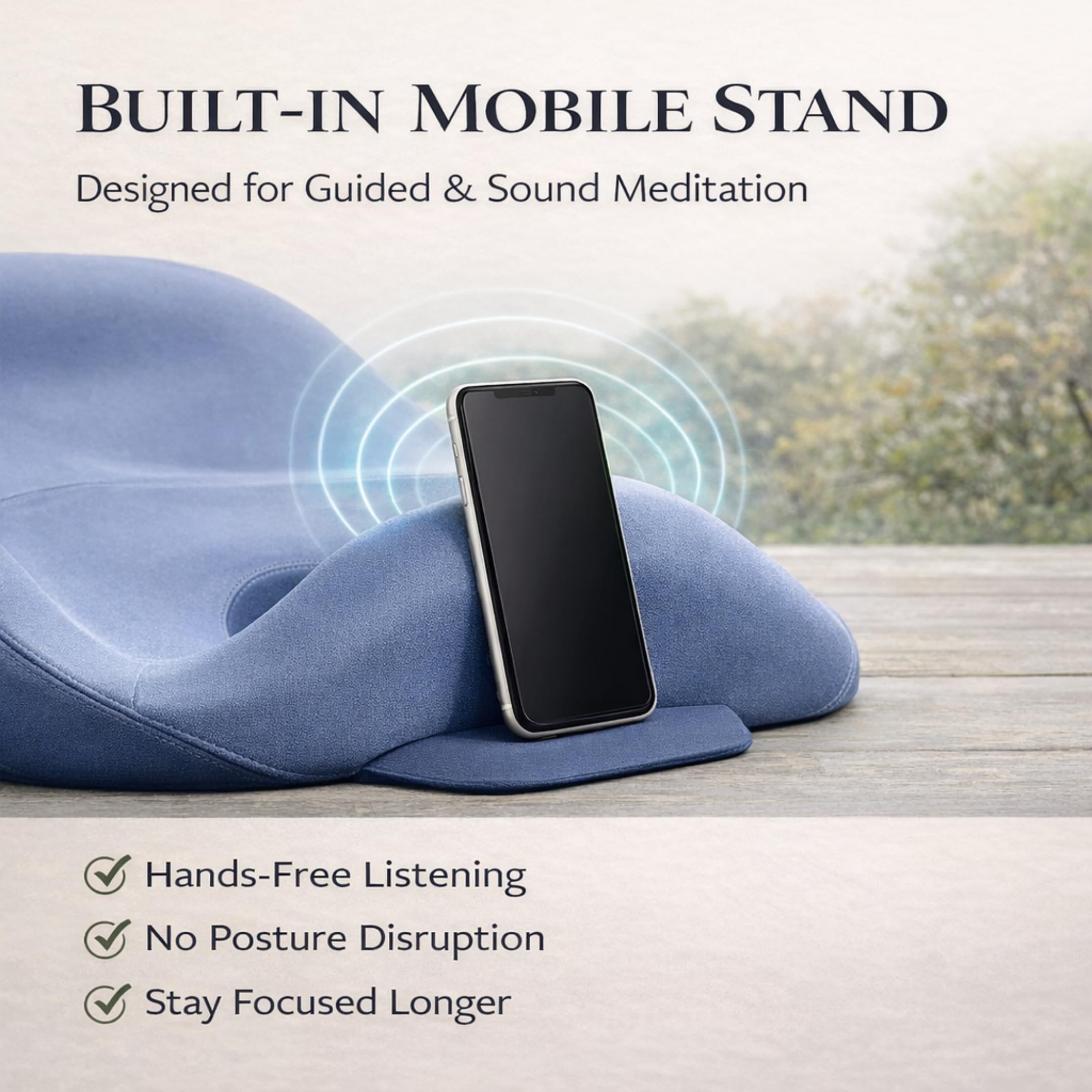 Cuscino ergonomico da meditazione Zen Mente, in memory foam, design portatile con manico, supporto disperdente per meditazione, consapevolezza e allineamento della postura