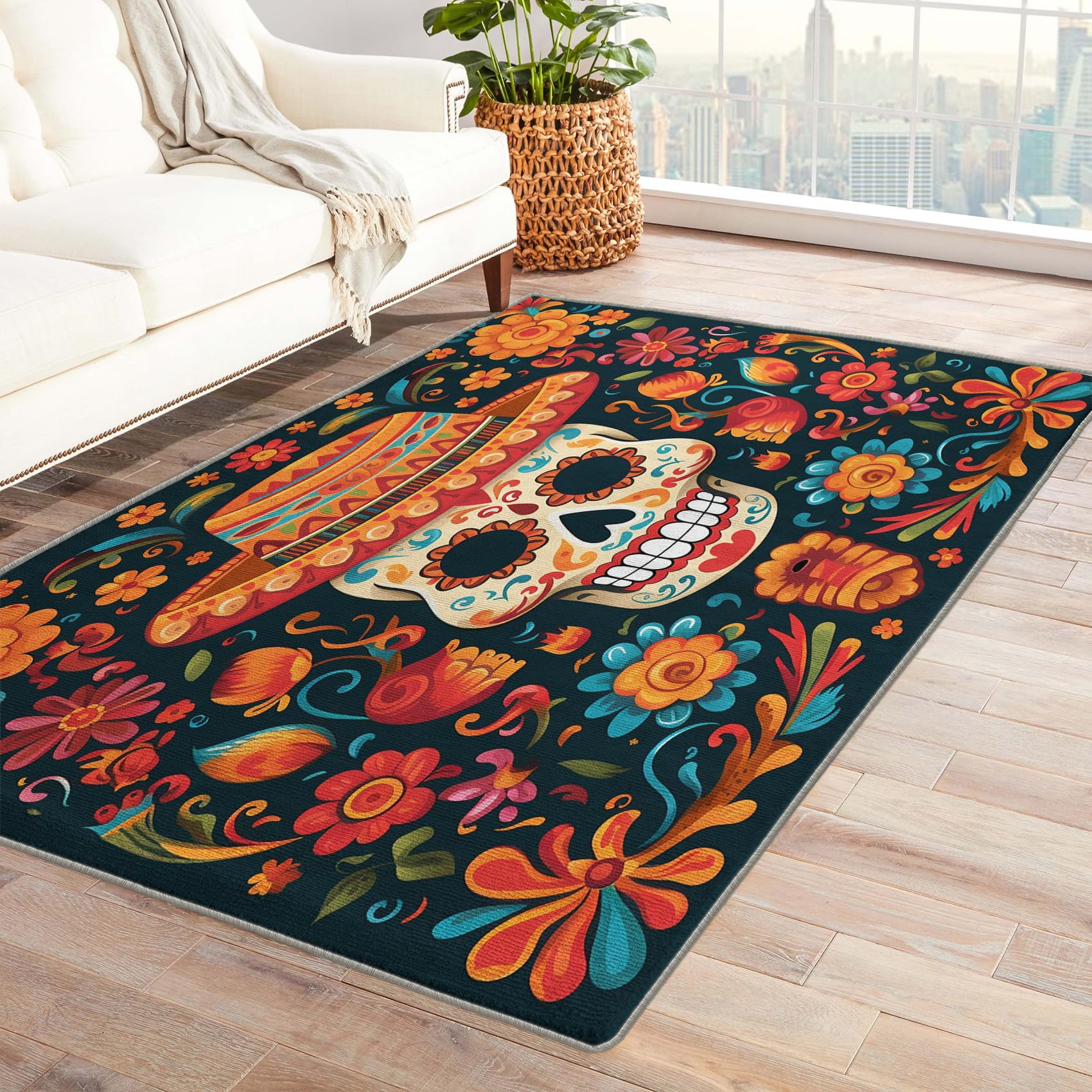 Amazon.com: Sugar Skull Rug & Home Decor - 3x4 Rug, Mexican Rugs