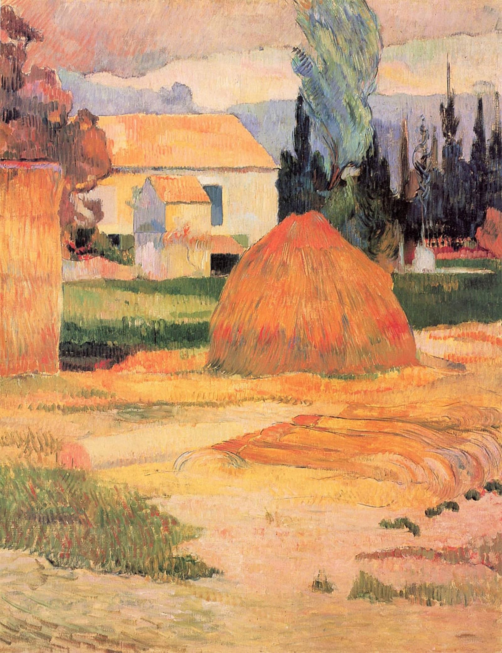 ARTXLXXBN Famous Painting Canvas Artwork Graffiti Print Farmhouse in Arles by Paul Gauguin Portrait Canvas Image for Home Decor 60x90cm