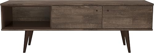 Midtown Concept Soporte de TV Mid-Century con 2 gabinetes (63 pulgadas), color marrón envejecido