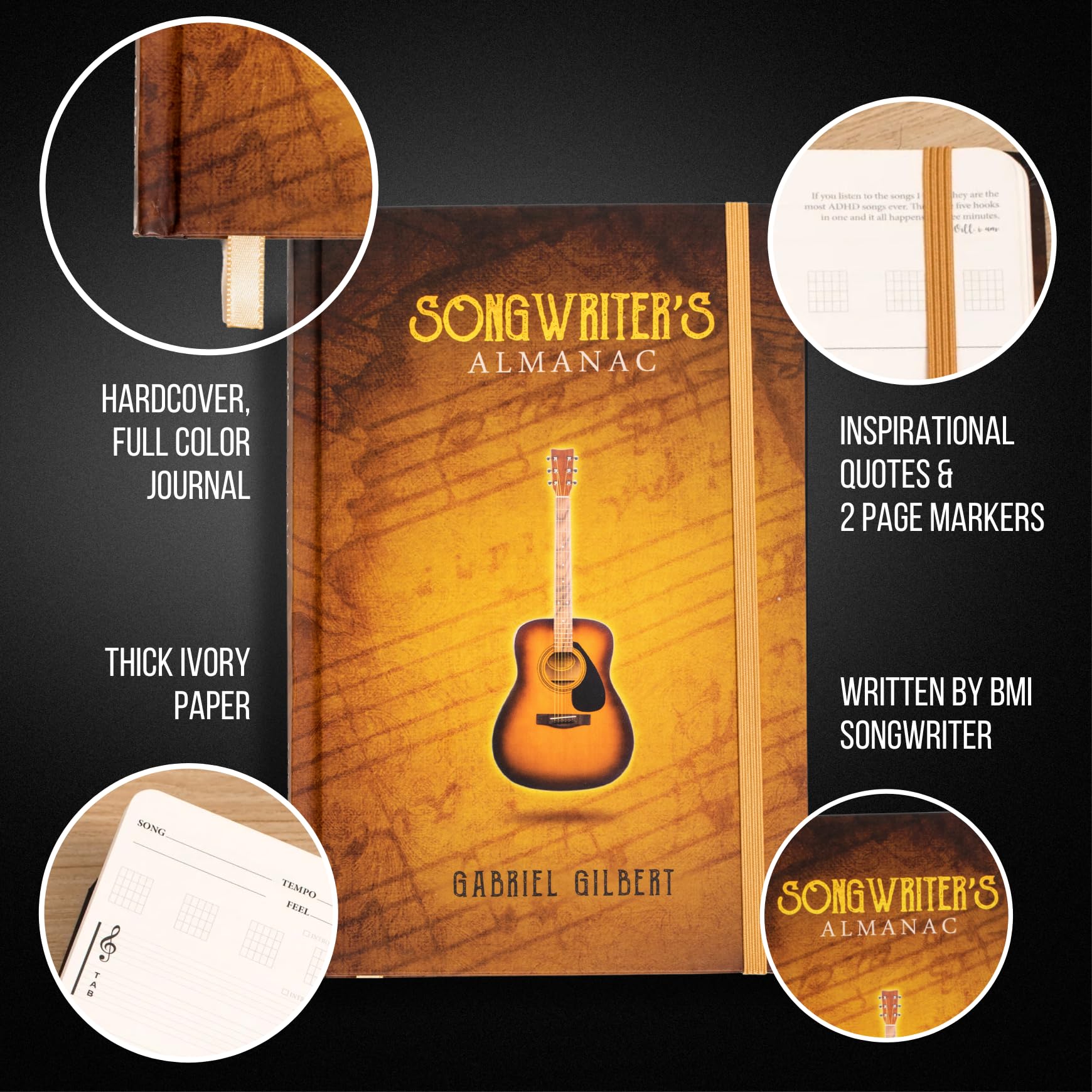 IVIDEOSONGS Songwriter's Almanac and Notebook 2-Book Gift Set * Lyrics Notebook and Songwriting Journals * Hardcover & Softcover Blank Sheet Music Staff Paper * 150 Free Lessons - Image 4