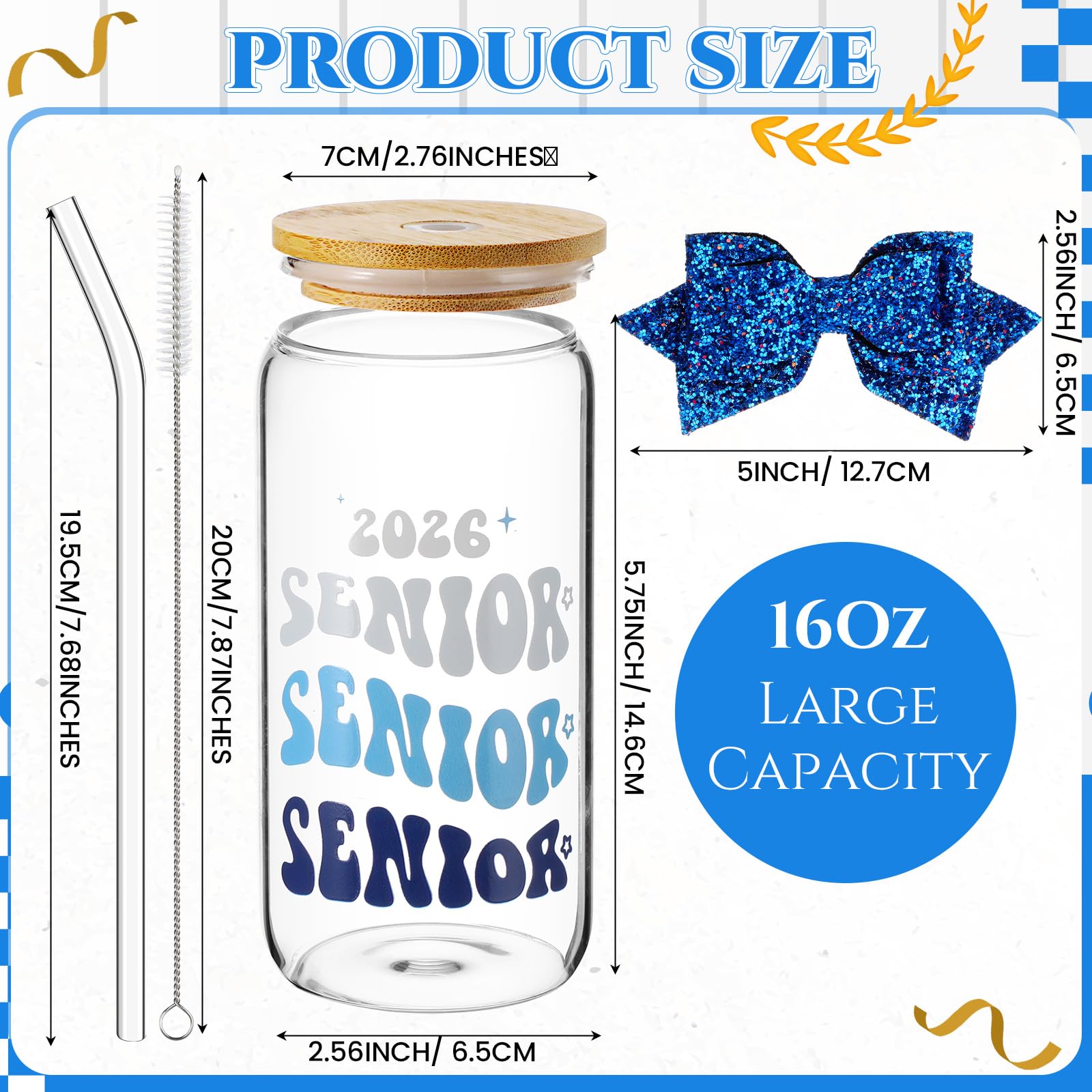 Class Of 2018 Graduation Aluminum Water Bottle - 18 Oz, White, With Two Tops (2-Pack)