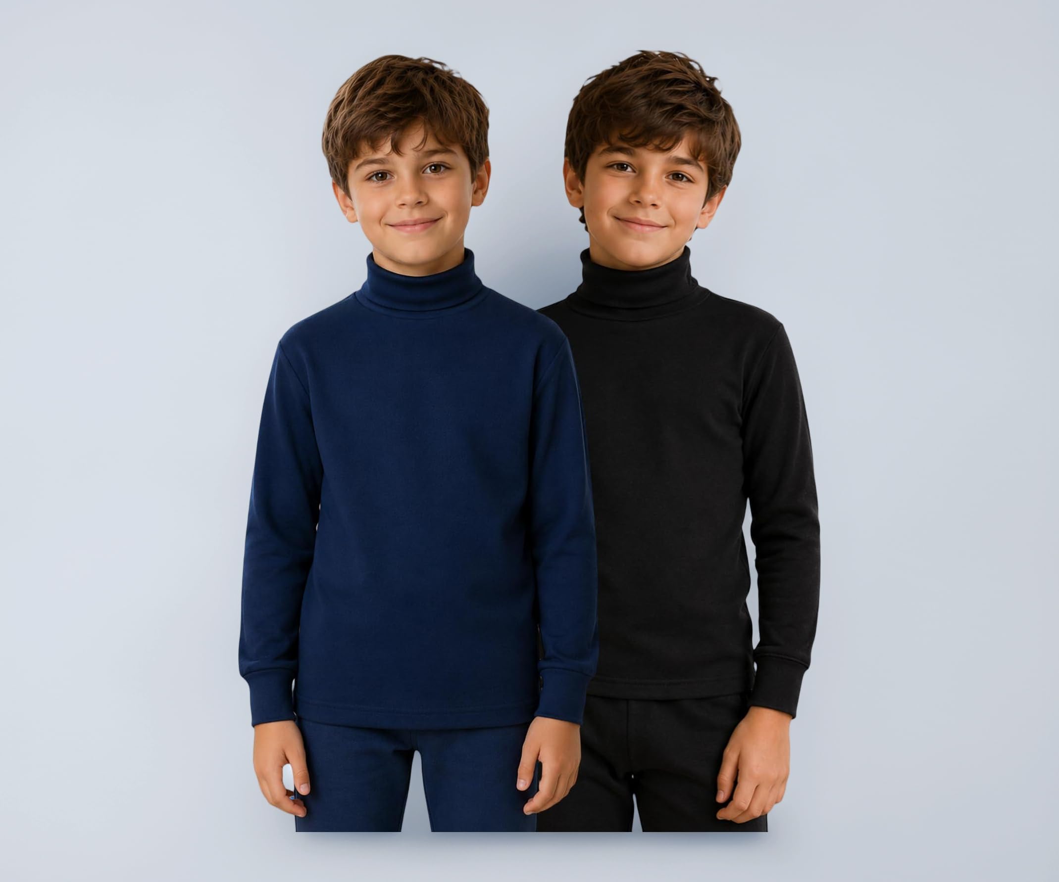 Boys High-Neck Full Sleeves Thermal Top | High Neck Thermal Top for Boys | Pack of 2