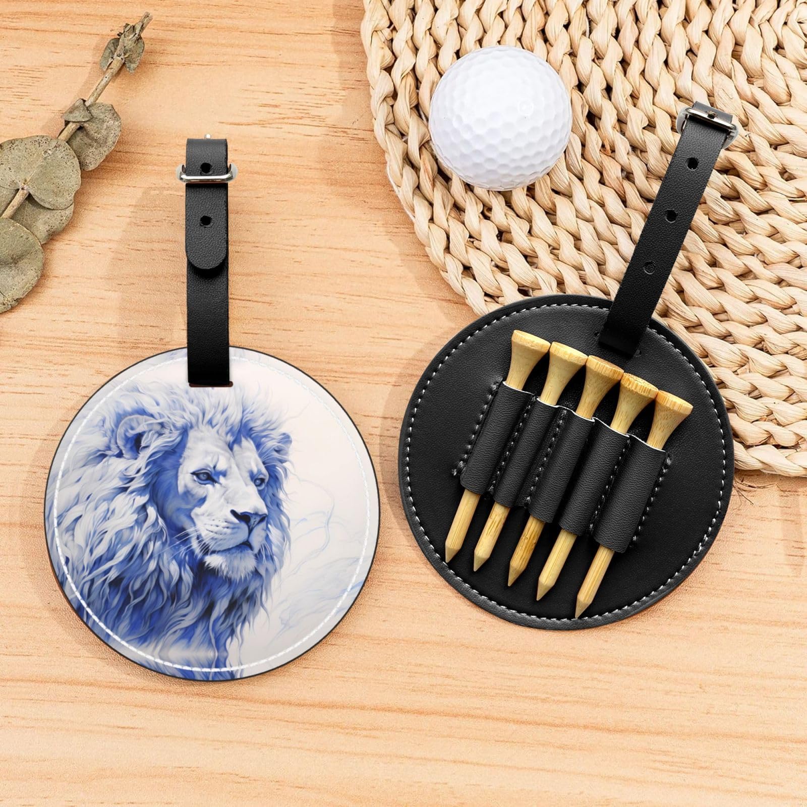 Gloomy Lion Black Printed golf tee storage bag - portable design, easy to organize tee