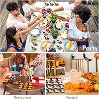 Vista 7 de Foaincore 500 cucharas de aperitivo de 4 pulgadas, mini platos de aperitivo de plástico, suministros de catering, cucharas de degustación Negro