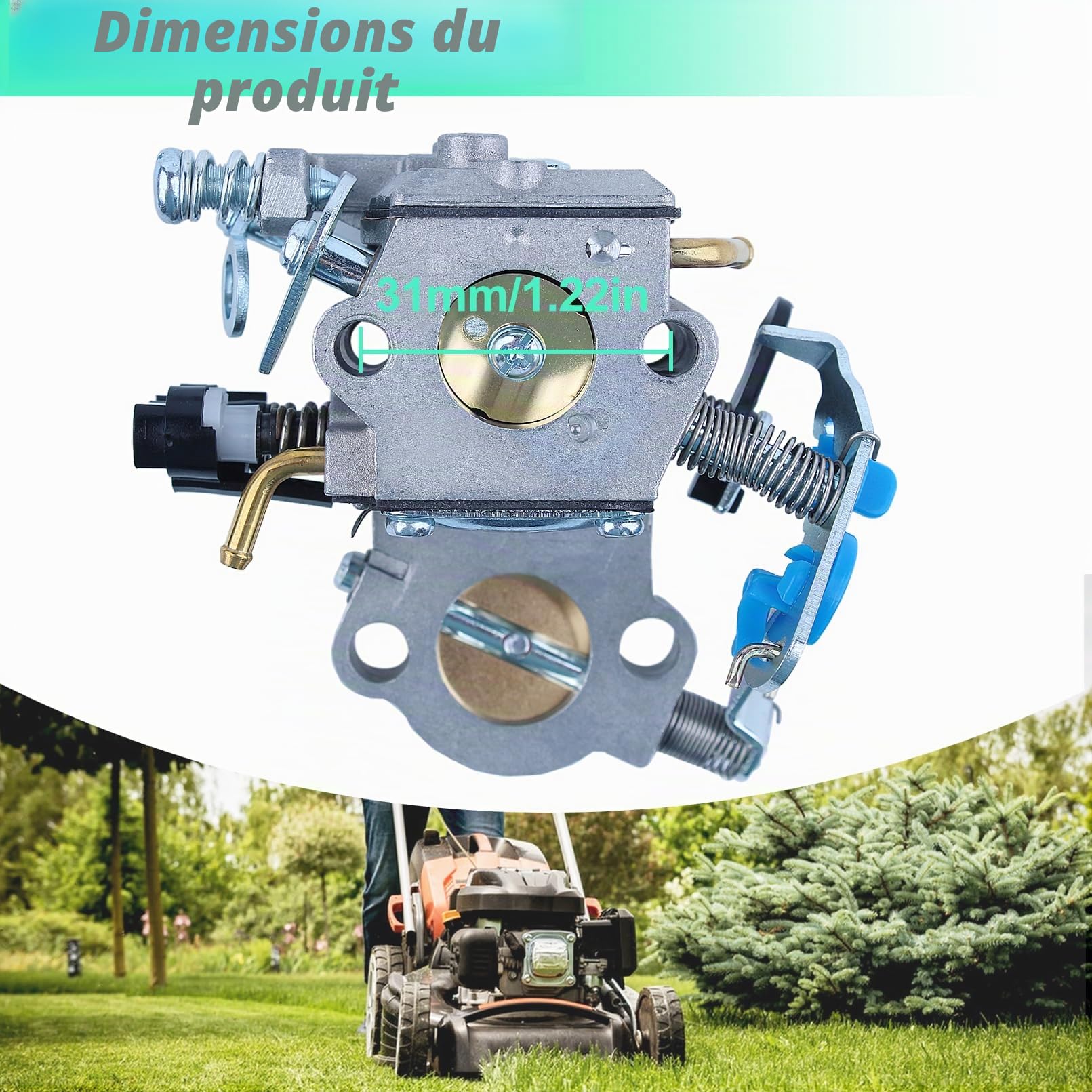 Carburateur Kit pour Husqvarna 455 Rancher 455 E 460 461, Adefol Bougie d'allumage + Poire d'amorçage + Tuyau de Carburant + Filtre à Air, Remplacement WTA-29 WTEA-1 544883001