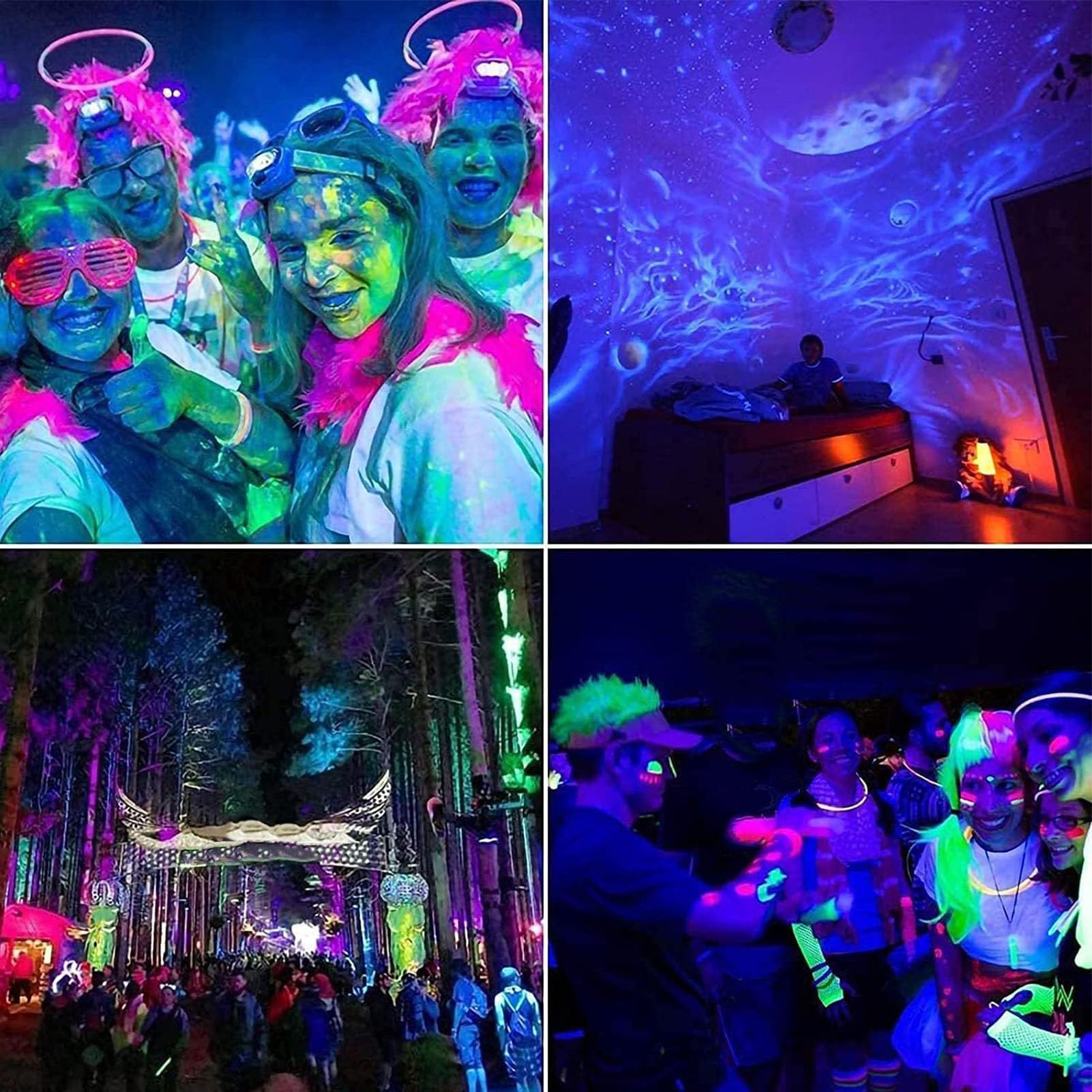 UV -LED Schwarzlicht, Wasserfestes USB -Antrieb für Glow Party mit 365 Nm LED -Glühbirne, Aluminiumschale, PC Zerbrochener Lampenabdeckung