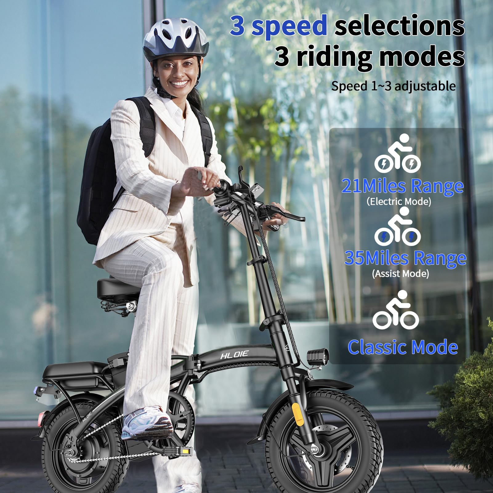 Folding Electric Bike for Adults, 400W (Peak 500W) Motor,23MPH Max Speed Foldable Electric Bicycles,14" Ebike, 48V12AH Battery 35 Miles PAS Range Mini E Bikes for Adults and Teens