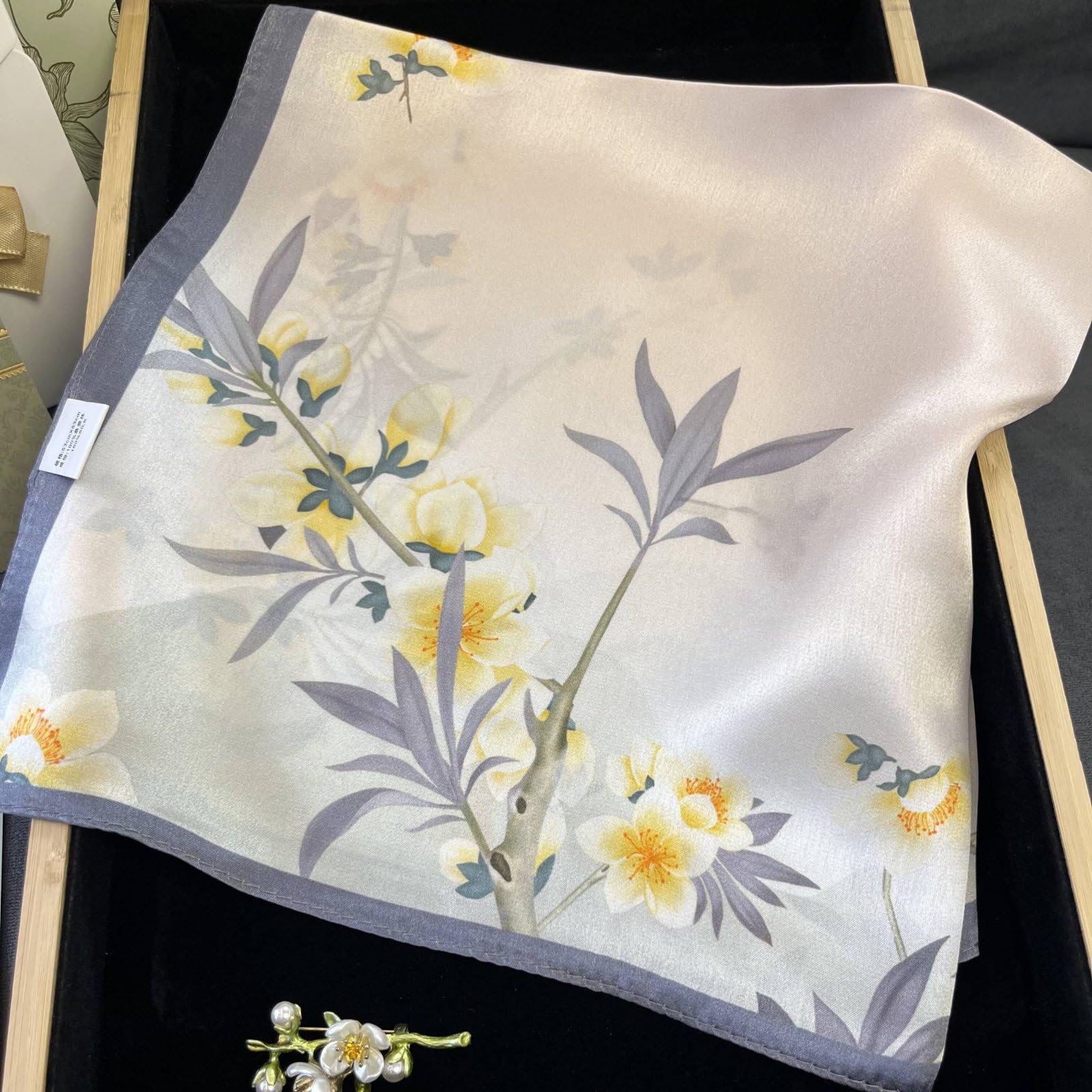 rockible Foulard di Seta Donna Foulard Quadrato Fazzoletto Sciarpa Collo Stampato Floreale di Gelso Soffice E Adatto Professionali Tempo Libero Regali Personali